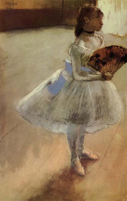 Edgar Degas The actress holding fan oil painting image